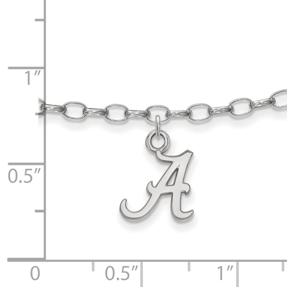 LogoArt Sterling Silver University of Alabama Anklet, 9 Inch
