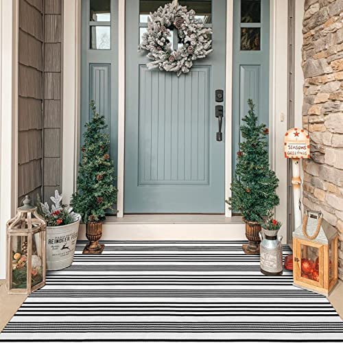 Iprstar Outdoor Rug (Black/White, 3' X 5') #TOP2