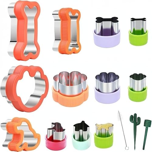 Dog Cookie Cutter & Cookie Cutters 15-Piece Set, Stainless Steel Dog Bone and Paw Print Molds for Homemade Treats, Assorted Sizes for Cakes Cookies Scones - 15 Pieces