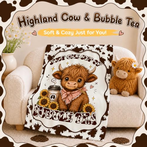 Highland Cow Throw Blanket, Fuzzy Highland Cow Print Blanket Gift40"x50" - image 3