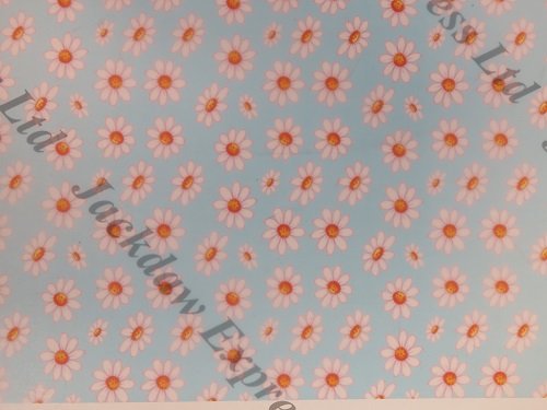 Vellum Paper Printed Floral Flowers 115gsm A4 x 25 Sheets (Blue Daisy)