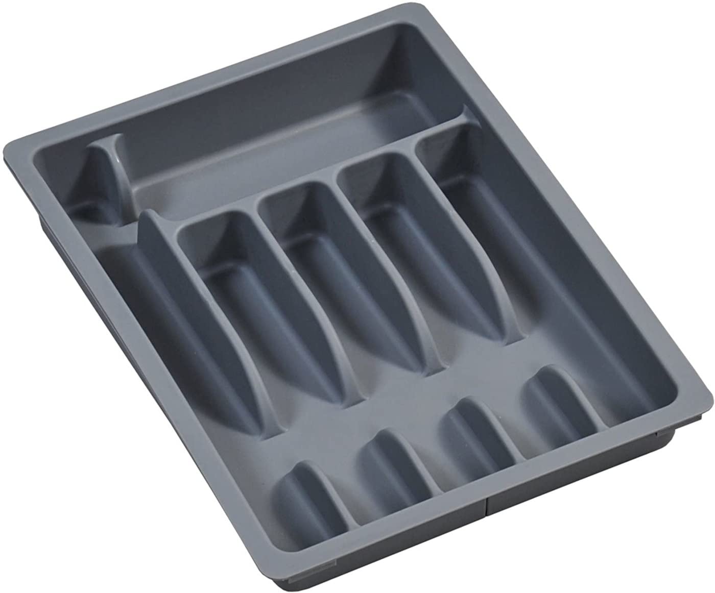 Kesper 30087 - Vassoio portaposate estraibile da cassetto in plastica, dimensioni 29-50 cm x 38 x 6,5 cm, colore: Grigio