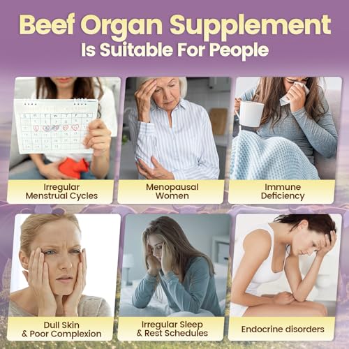 Image of VivoNu Beef Organ Supplement for Women, 400 Day Supply, 11000mg per Serving Beef Organs with Bovine Liver, Ovary, Uterus, Kidney, Heart, Bone & More, 100% Grass Fed, Balance Hormones, Energy
