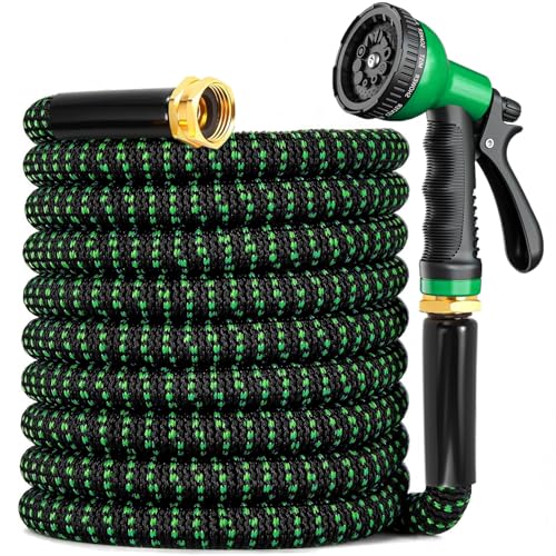 Garden Hose 150 ft, 2026 No Kink Expandable Water Hose 150ft with 10 Function Nozzle, Solid Metal Fittings, Durable Outer Fabric, Lightweight, Flexible, Leak-proof, Stretchy for Watering, Car Washing