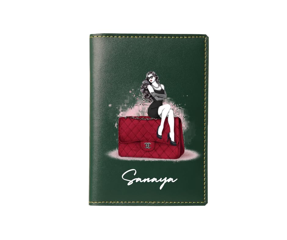 Image of Personalized Mr and Mrs Couple Passport Cover Set, Brown Leather, Travel Accessories with Airplane Design and Crown Embellishments (Uv Print Passport Cover)