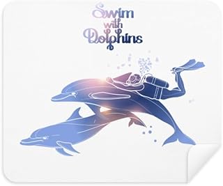 Swim with Dolphins Illustrate Cleaning Cloth Screen Cleaner 2pcs Suede Fabric