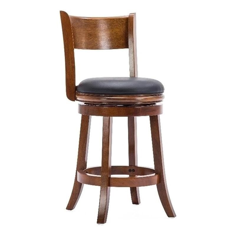 Boraam Palmetto Counter Height Swivel Stool, 24-Inch, Walnut