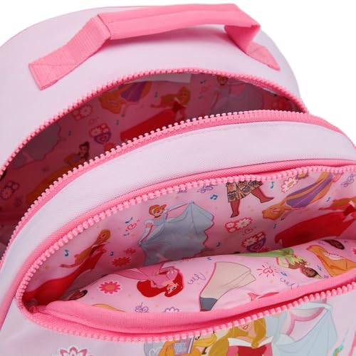 DISNEY STORE Official Princess Backpack - Kids Backpack with Embroidered Accents, Adjustable Straps, Zip Compartments & Mesh Pockets, Screen Art Featuring Moana, Mulan, Belle, Aurora, and More3