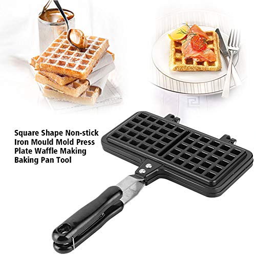 Herdplatten-Waffeleisen - Dual-Waffeleisen-Eisenmaschine aus Aluminiumdruckguss mit Antihaft-Innenbeschichtung für… – Bild 4
