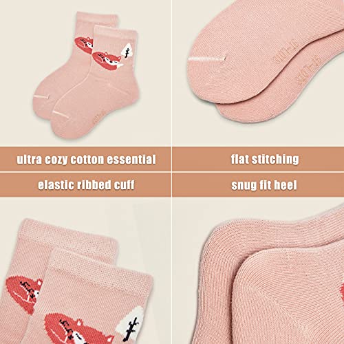 Aisyee Boys Cotton Crew Socks Kids Seamless Toe Socks Colorful Quarter Socks 6 Pack4