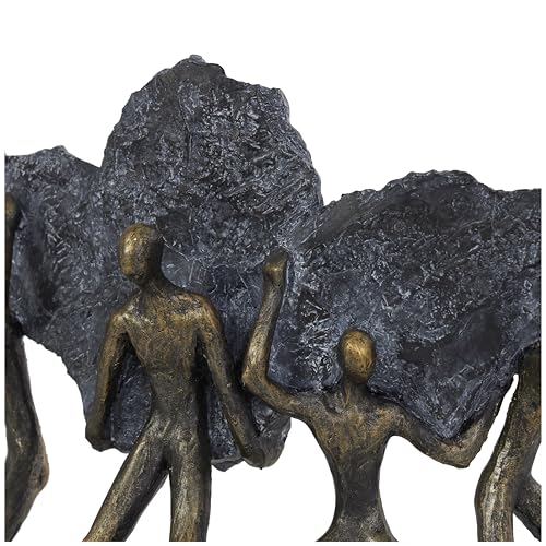 Estatua decorativa de personas en polystone bronce 13 x 5 x 11 pulg miniatura 2