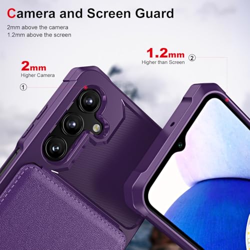 Ysnzaq Etui do Samsung Galaxy A56 z uchwytem na karty, klasa wojskowa, wytrzymała ochrona, odporne na wstrząsy, odporne na zarysowania, portfel etui z podpórką do Samsung Galaxy A56 / Galaxy A36.ZM,