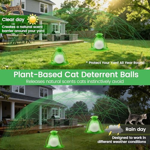 Repelente para gatos natural en bolas para jardín e interior 8