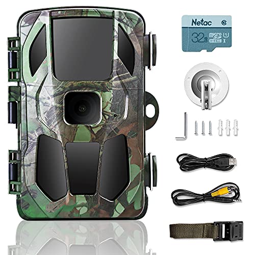 KINKA-Trail Camera for Hunting with Night Vision Waterproof, 20MP Scouting Camera for Outdoor Wildlife Monitoring (SD Card Included)