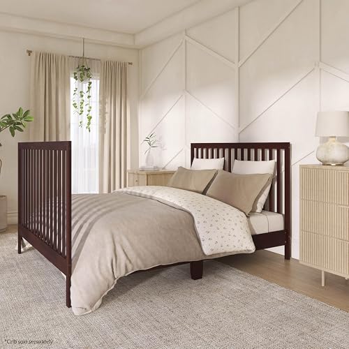 Image of Dream On Me Universal Crib to Full Size Bed Conversion Kit, Solid Wood Bed Rails for Select Convertible Cribs, Strong & Stable Support, Espresso