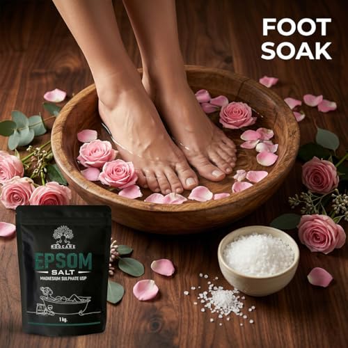 Image of Epsom Salt 2 Kg for Bath | 100% pure Magnesium Sulfate Crystals | Relaxing Muscle Soak, Stress Relief, Detox Bath Salt for Body, Foot Soak & Spa | Natural Bath Salt for Skin Care