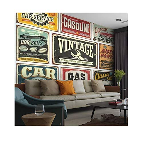 Self Adhesive Wallpaper Roll Paper Vintage Transportation Signs Collection For Car Service, Auto Parts, Removable Peel And Stick Wallpaper Decorative Wall Mural Posters Home Covering Interior Film #TOP4