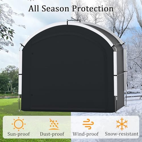 Goplus Bike Storage Shed Tent, 7.2 x 4.9 FT Outdoor Bike Storage Sheds w/210D Oxford Fabric PU4000 Waterproof Cover, Portable Bicycle Tent Shelter for 5 Bikes, Motorcycles, Garden Tools, Lawn Mower — view 2