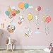 onetoze Pegatinas de Pared Conejito y Globo Decorativos Infantiles Mariposa Pared Adhesivos Pequeña Ave Vinilos Pared Grandes Nubes Decorativos para Dormitorio Habitación Infantiles Niñas, 86x125cm
