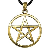 Algopix Similar Product 9 - Bronze Open Pentacle Pendant Necklace 
