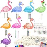 DIY wind chime kit: Unleash your child’s creativity with our DIY Flamingo Wind Chime Kit. This all-in-one set includes 16 pieces of unfinished wooden flamingo wind chimes (8 different styles), 48 wind chime tubes in 4 vibrant colors, 65.6ft (20m) of ...
