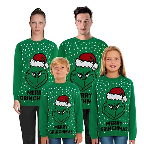 Grinch Weihnachtspullover 24 HSA Unisex Weihnachtspullover - 100% Acryl Grinch Festlicher...