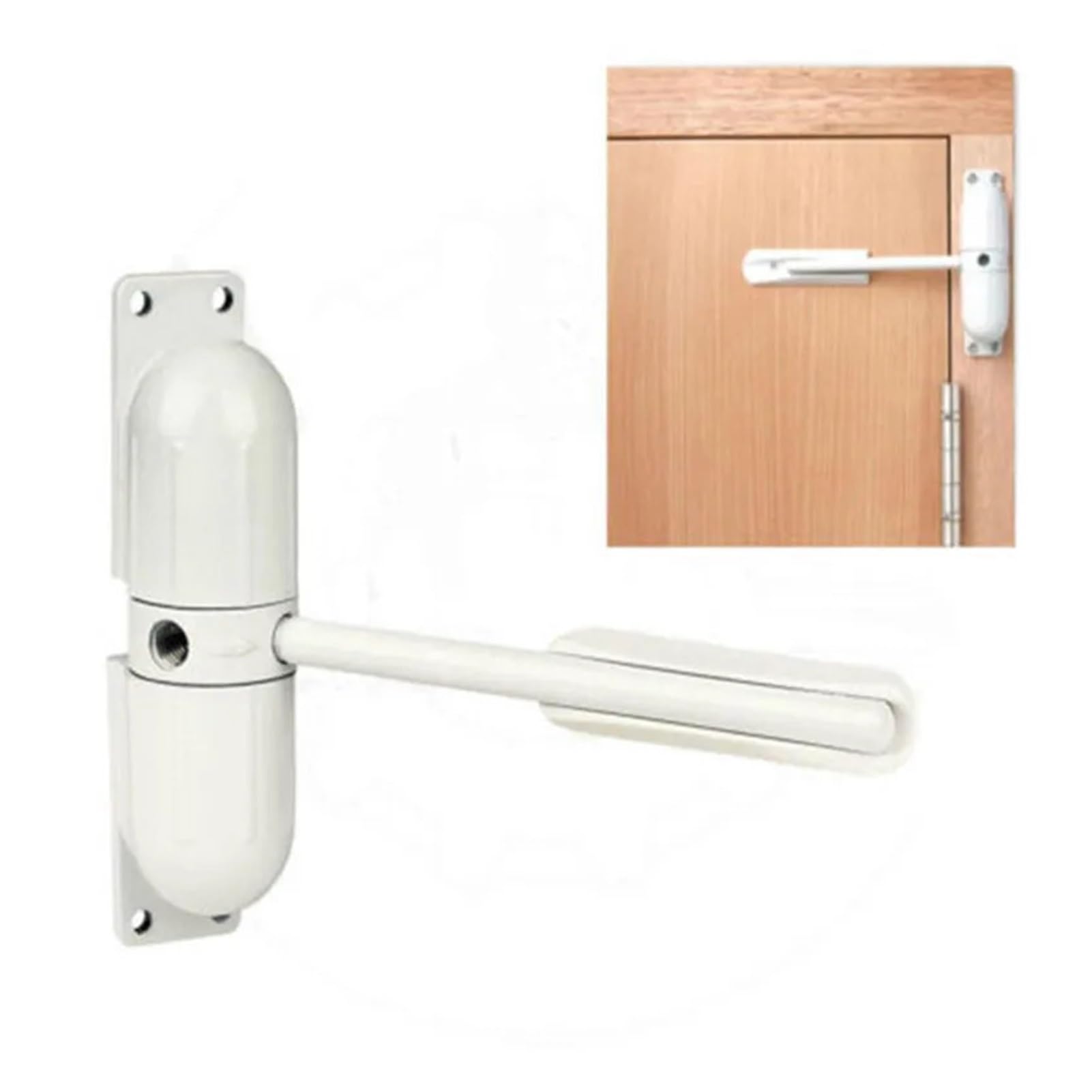 Forvexilla White Alloy Adjustable Surface Mounted Automatic Closing Door Closer