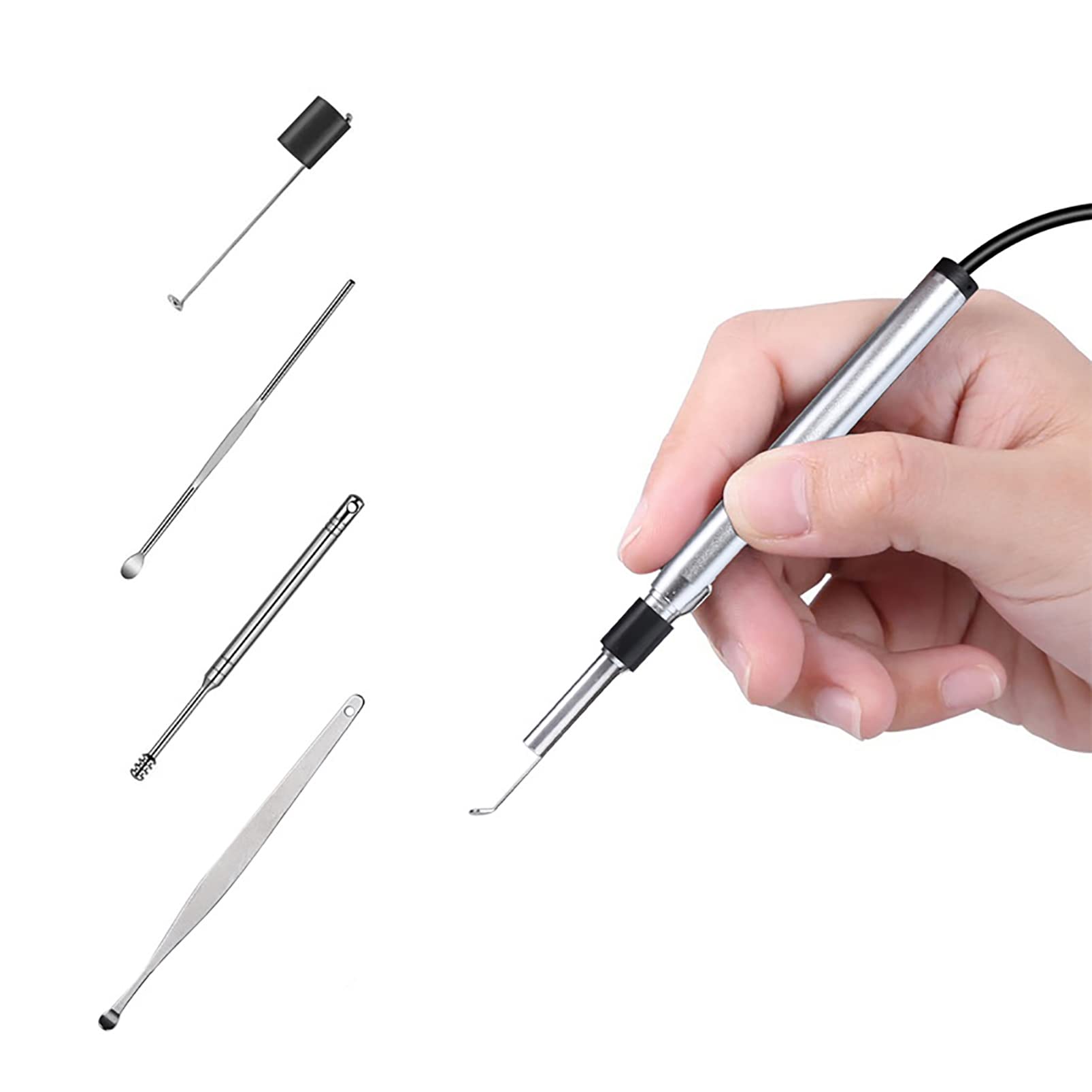 Otoscopio de Eliminación de Cera de Oído con Lente de 3,9 Mm, Limpiador de Oídos con Cámara Endoscopio de Eliminación de Cera de Oído de Otoscopio Inalámbrico con 6 Luces LED