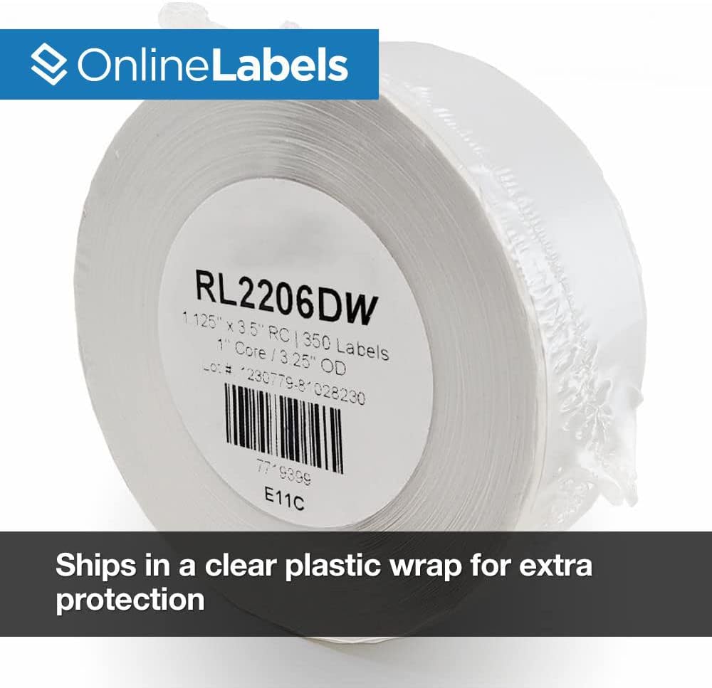 1.1 x 3.5 Waterproof Labels for DYMO Printers - 350 Labels Per Roll, 4 Rolls Totaling 1,400 Labels - Same As DYMO 30252 - Online Labels