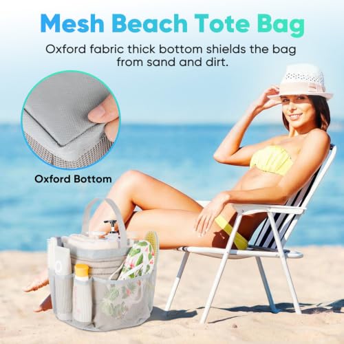 Image of EUDELE 2 Pack Mesh Shower Caddy Portable for College Dorm Room Essentials, Shower Caddy Dorm with 9-Pocket Large Capacity,Shower Bag for Beach,Swimming,Gym All Black+All Grey