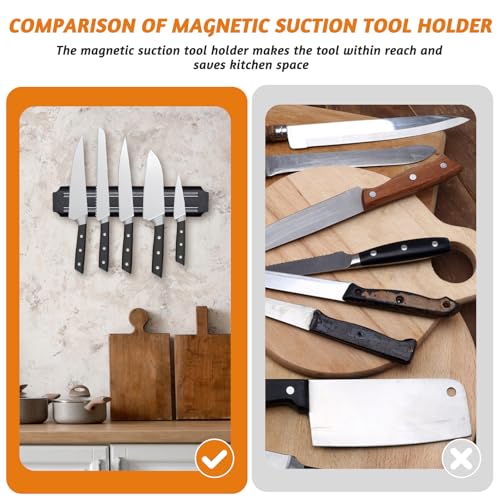 3 Pezzi Barra Magnetica per Coltelli, 19cm Supporto Magnetico per Coltelli, Portacoltelli Magnetico in Acciaio Inox, Strisce Magnetiche per Coltelli per Cucina, Ufficio, Sala Attrezzi - immagine 3