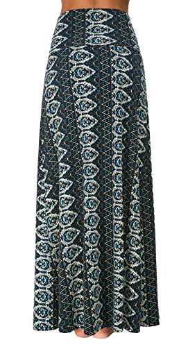 Image of Urban CoCo Women's Stylish Spandex Comfy Fold-Over Flare Long Maxi Skirt