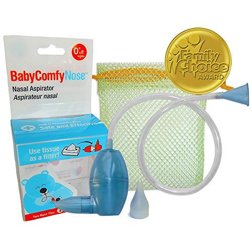 BabyComfy Nasal Aspirator - The Snotsucker - Hygienically & Safely Removes Baby’s Nasal Mucus (Blue)