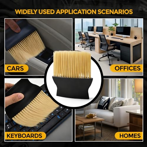 Image of Premium Car Interior Cleaning Brush | Soft Long Bristles Dashboard Dust Brush for AC Vents, Console, Door Panels | Multipurpose Detailing Brush for Car, Home & Office (Pack of 1)