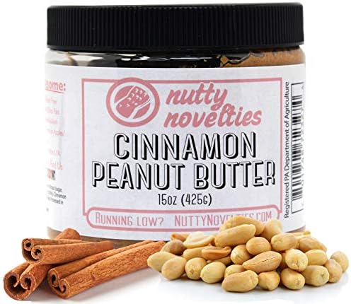 Nutty Novelties Cinnamon Peanut Butter - High Protein, Low Sugar Healthy Peanut Butter - All-Natural Peanut Butter Free of Cholesterol, Preservatives & Salt - Crunchy Peanut Butter - 15 Ounces