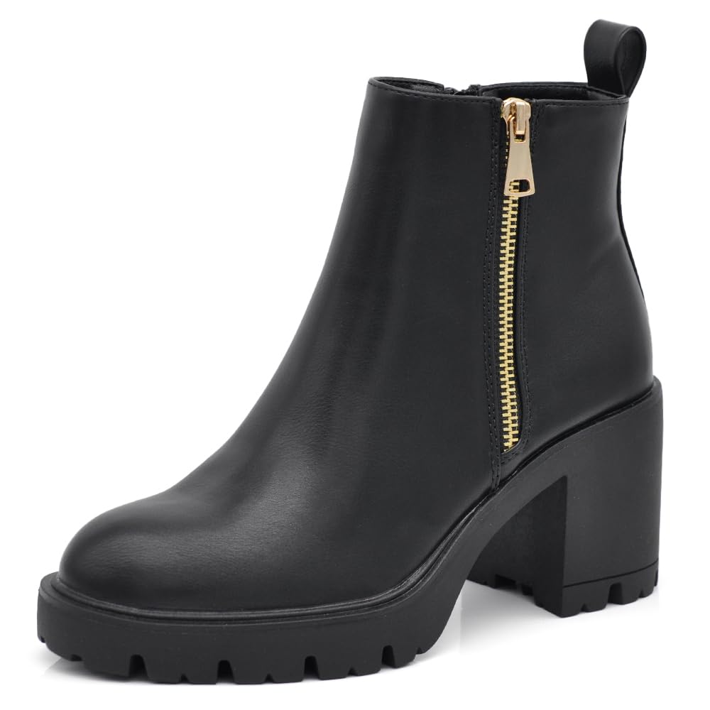 IF Fashion Scarpe da Donna Francesine Ricamo Tacco Grosso Pelle Sintetica CH1990