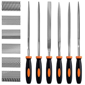 Preciva Needle File Set, 6Pcs Mini File Set, Carbon Steel File Set with Handle, Needle Files Including Flat, Pointed…