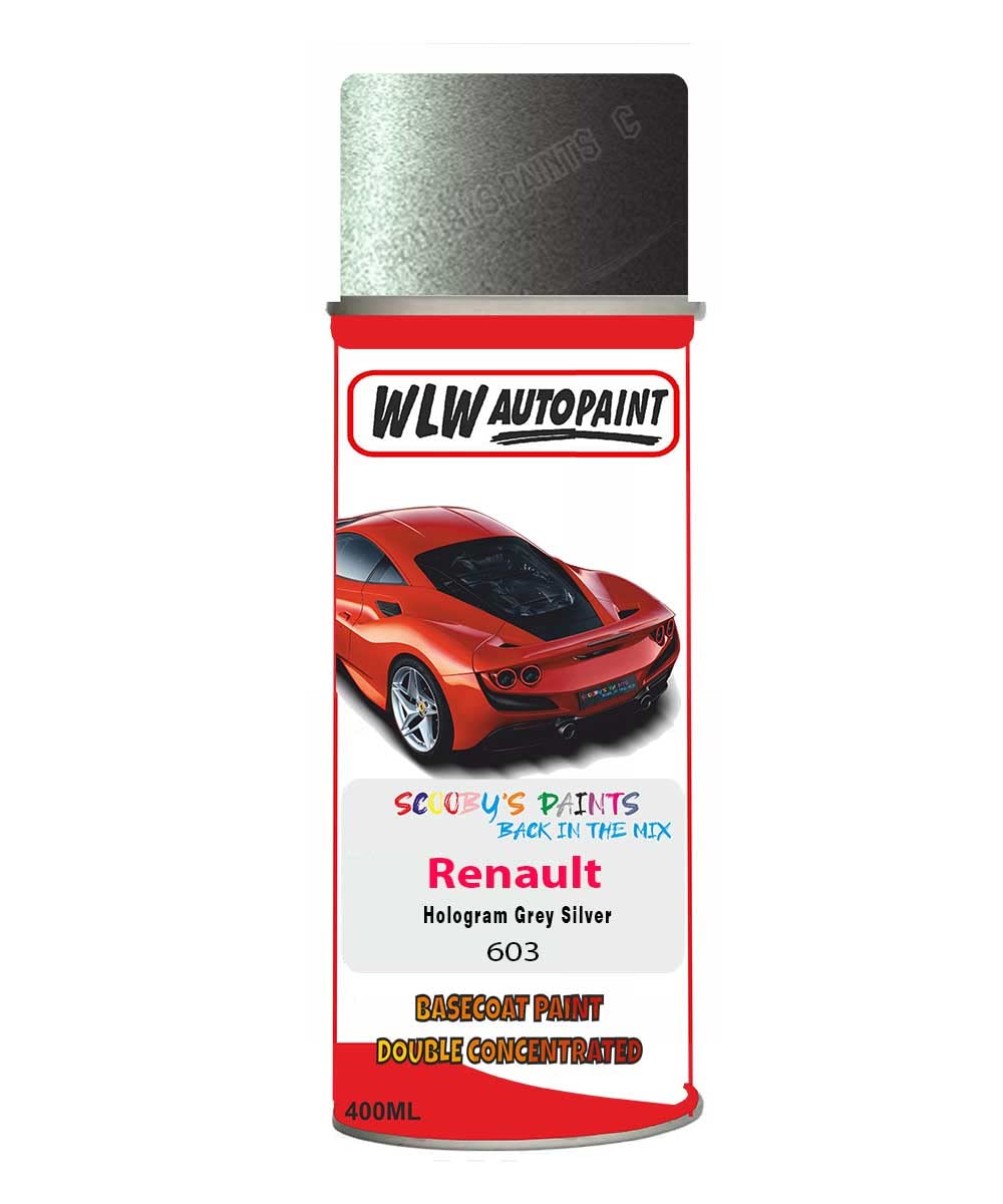 Basecoat Aerosol Spray Paint For Renault Megane Hologram Grey Silver 1999-2009 Code 603