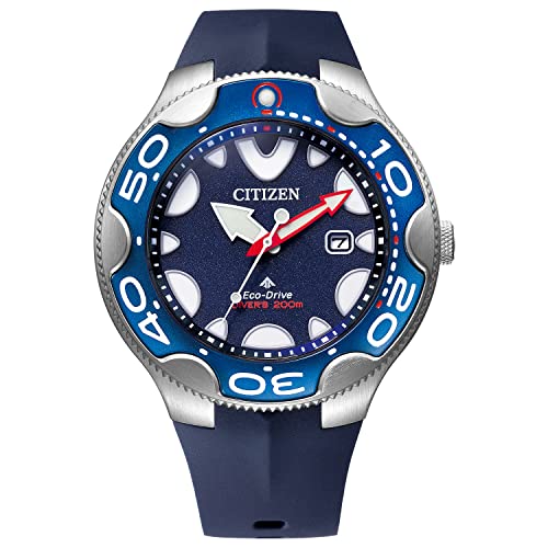 [CITIZEN] 腕時計 PROMASTER BN0231-01L (ダイバーズ/防水/メンズ) オルカ 光発電エコ・ドライブ 200m潜水用 ダイバーウォッチ 日付 ウレタンバンド ネイビー 青 ソーラー