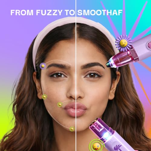 Image of Bombae Face & Eyebrow Trimmer for Women | Precision Eyebrow Trimmer for Women Facial Hair | Face Hair Remover | Hypoallergenic Blades | Built-in LED Light | Type-C Rechargeable Hair Removal Machine