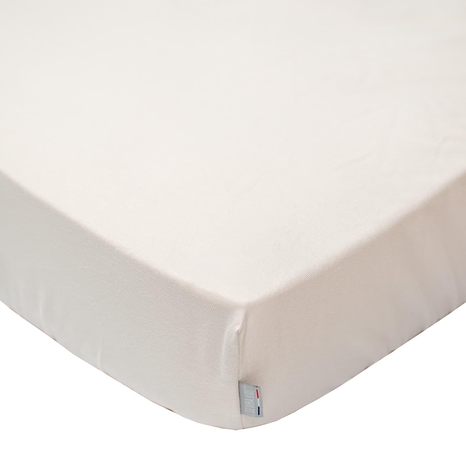 Sevira Kids | Drap Housse en Coton Jersey, Uni - 90x190 cm Beige - Made in France