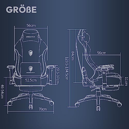 Sedia da gaming da ufficio con braccioli 4D, in pelle PU, con poggiatesta e supporto lombare, ergonomica, 400 kg, colore nero - Sedia gaming - Immagine 2