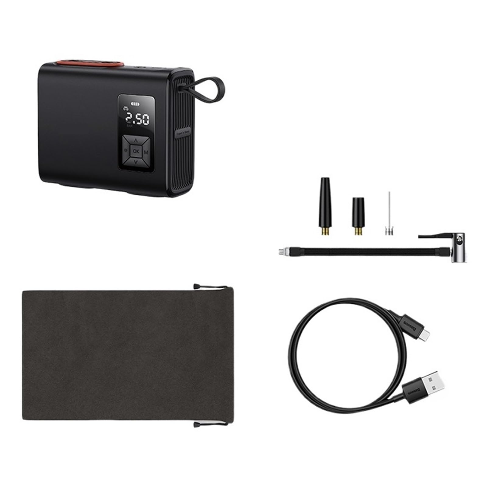 Gonfiatore for Pneumatici Compressore d'Aria for Auto Portatile Pompa for Elettrica A Doppio Cilindro da 250 W for Gonfiaggio dei for Biciclette for E Moto Inflazione Istantanea
