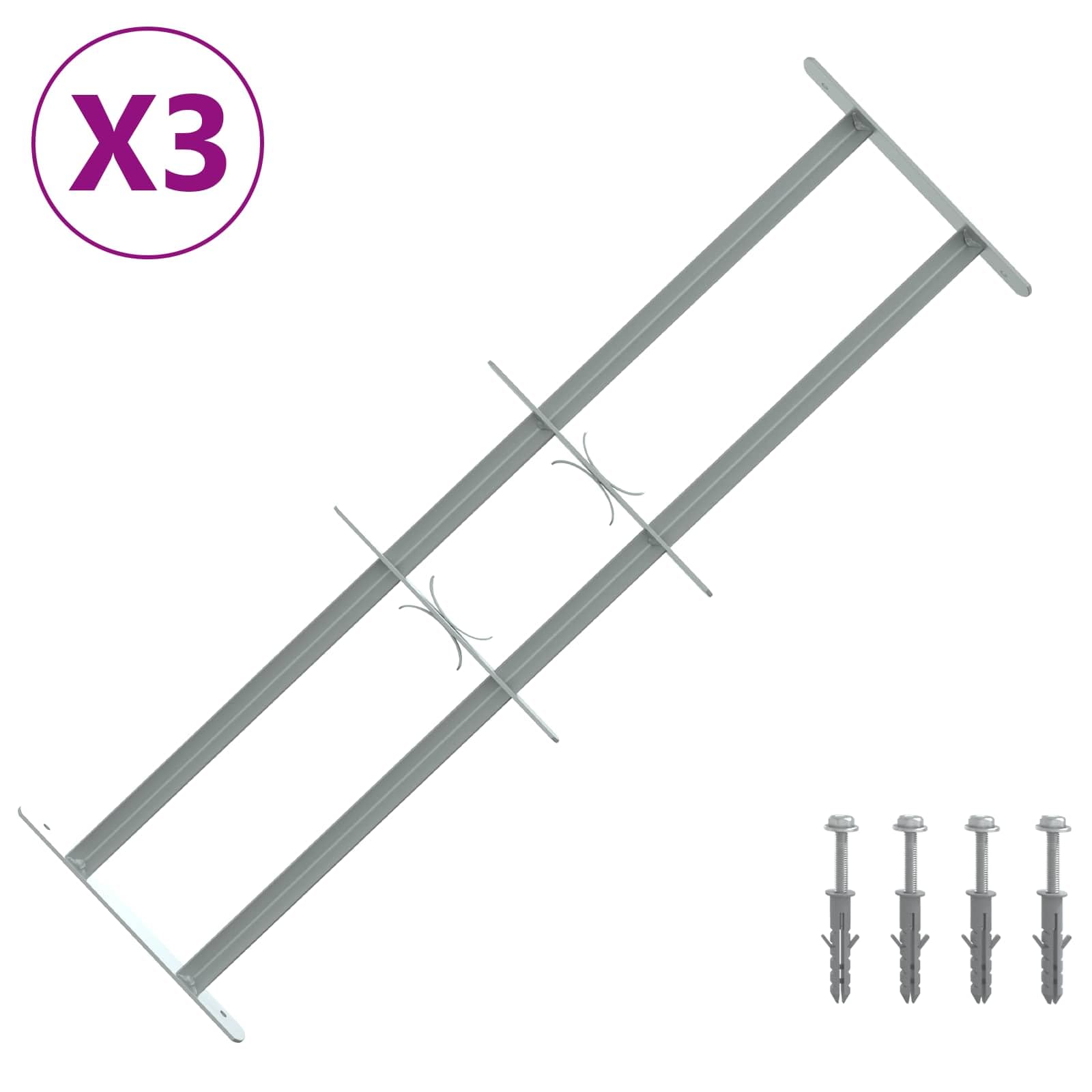 Lot de 3 Grilles de Fenêtre Extensible, Protection Anti-effraction