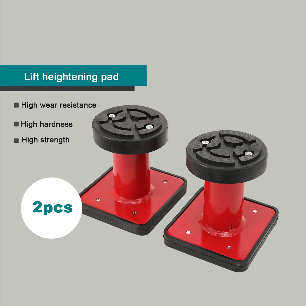 2 Stück Drehteller Tragarmteller, 15-23cm Höhe Verstellbar Gummiteller Hebebühne Aufnahmeteller Gummiauflage Nussbaum für Hebebühnen Pkw SUVs LKW, 140 × 150mm Lift-Erhöhungspad