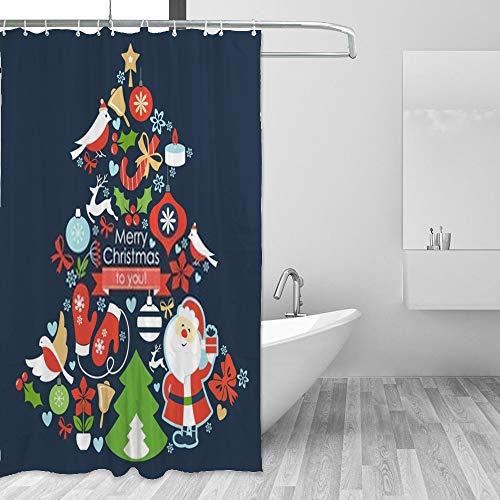 Grand rideau de douche imperméable en tissu polyester lavable avec œillets - 2