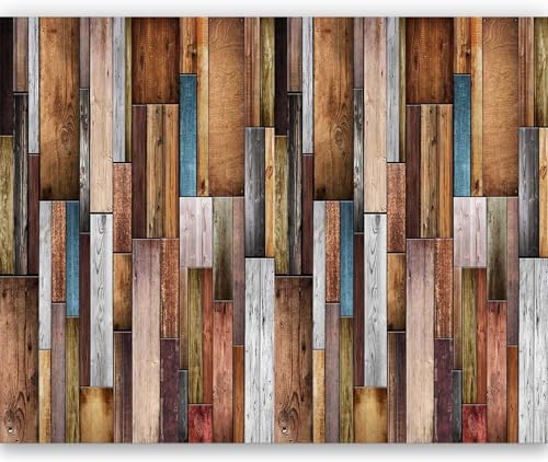 Papier peint bois coloré pour masquer les défauts du mur et décorer