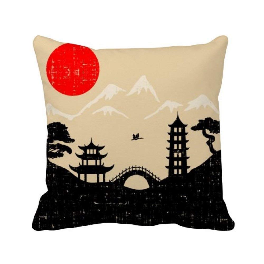 Coussin temple carré pour rafraîchir un canapé terne avec du rouge et du jaune 40x40