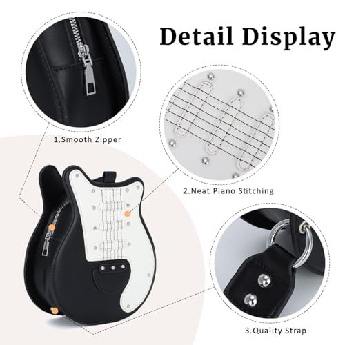 Bolso bandolera con forma de guitarra para mujer miniatura 6