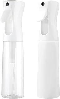 2pcs Empty Spray Bottle - 10oz/300ml Hair Spray Bottle Mist Sprayer Fine Plant Mist Spray Bottle Fine Continuous Spray Water Bottle for Hair Styling, Plants, Cleaning, Misting (Clear White & White)